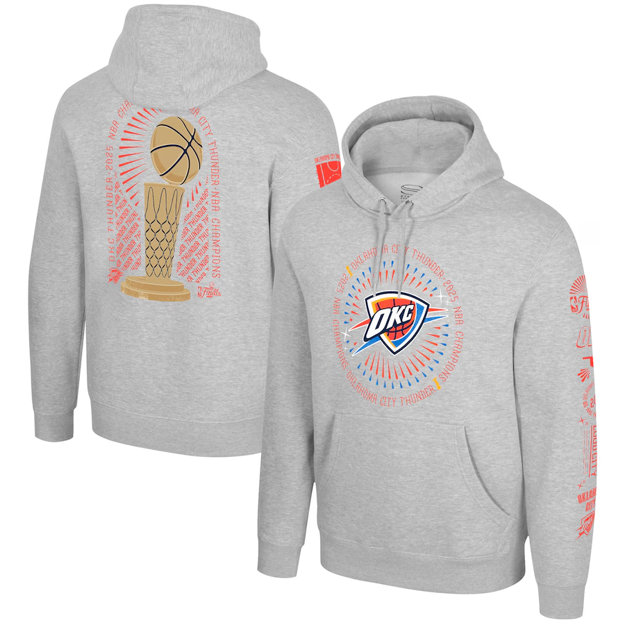 Men 2025 NBA Oklahoma City Thunder grey Hoodie style 5